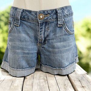 Baby Phat Denim Jean Shorts Women 3 Y2K Distressed Bling Retro Streetwear Trendy